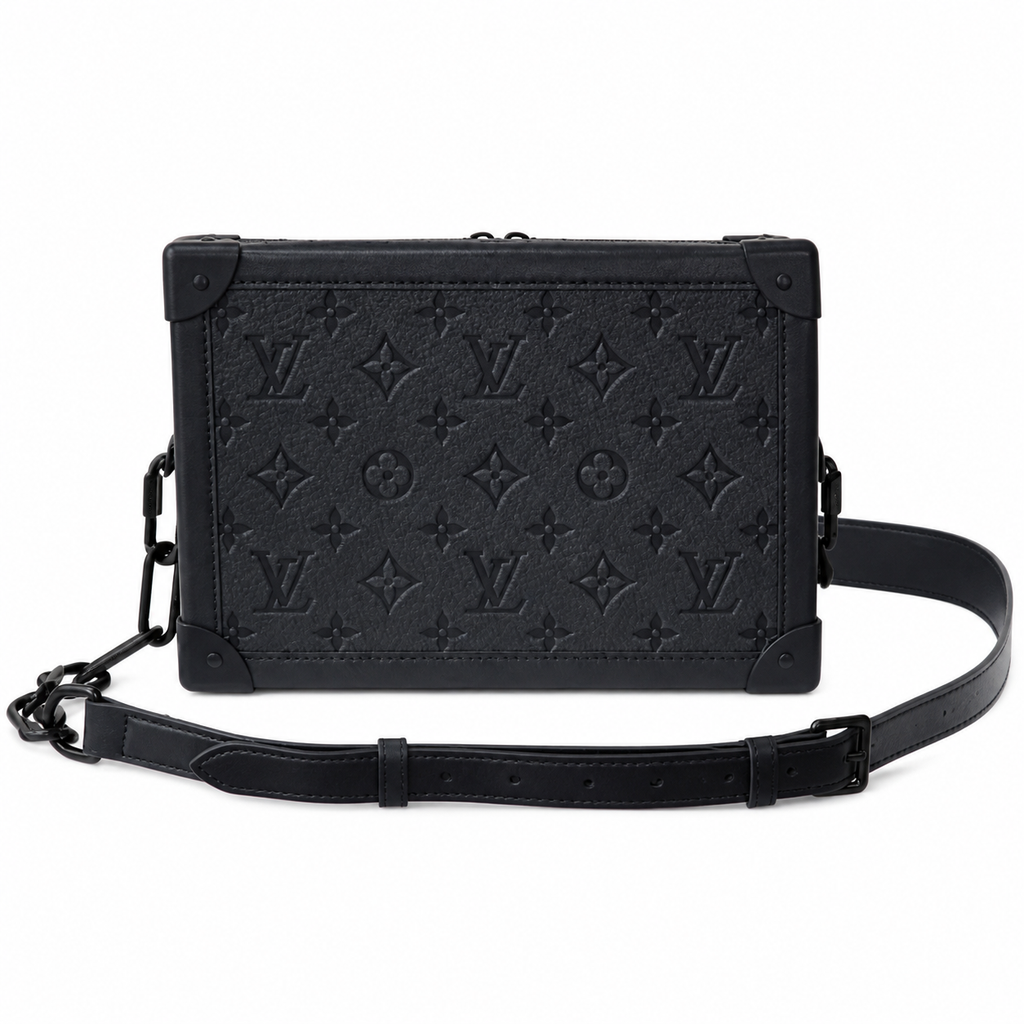 Louis Vuitton Soft Trunk All Black Monogram Empreinte Leather with Matte Black Hardware and Chain Strap